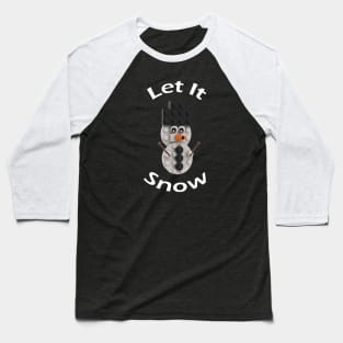 Let It Snow - Brick Snowman Baseball T-Shirt